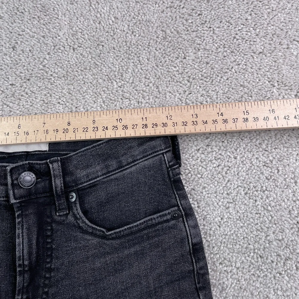 Everlane Jeans Womens 25 Tall Black Mid Rise Skinny Stretch Denim Fray Cuffs‎